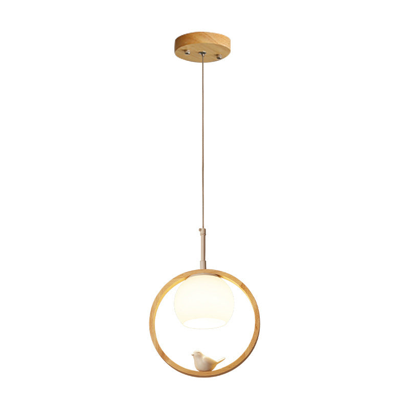 Muto Suspension Rond Nordique, Bois/Métal, Bois, Chambre