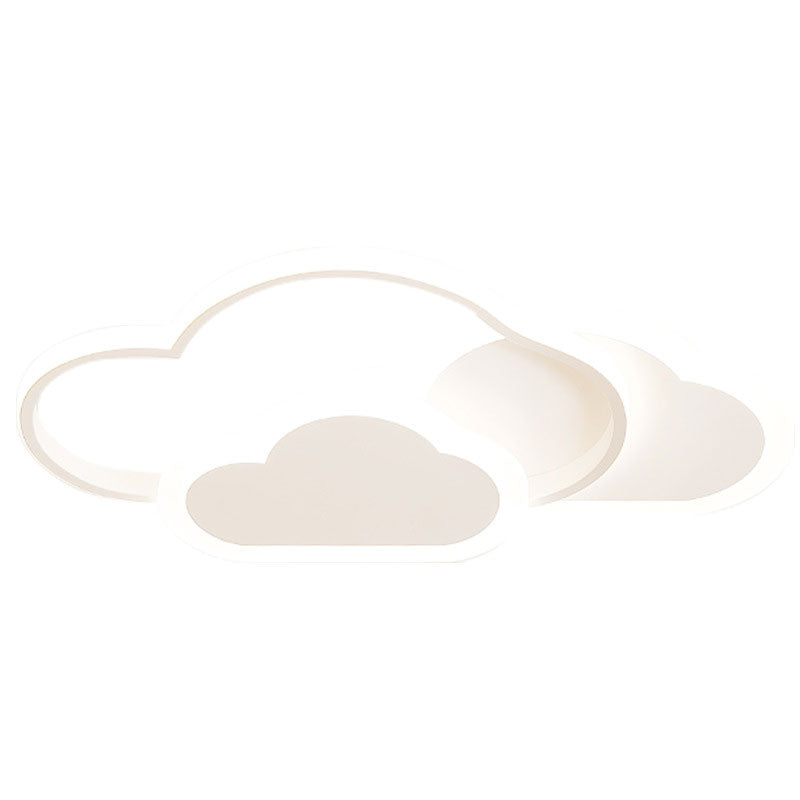 Arisha Plafonnier Nuage Moderne, Acrylique/Metal, Blanc/Rose, Chambre