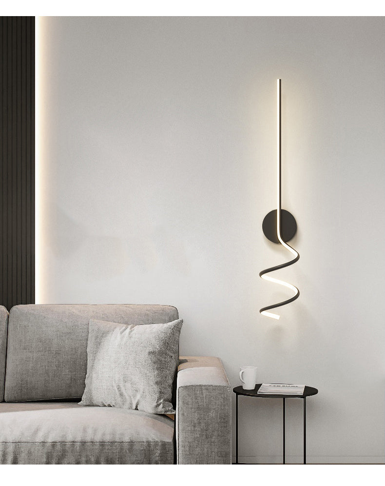 Arisha Applique Murale LED Spirale Moderne Pour Chambre, Couloir, Salon