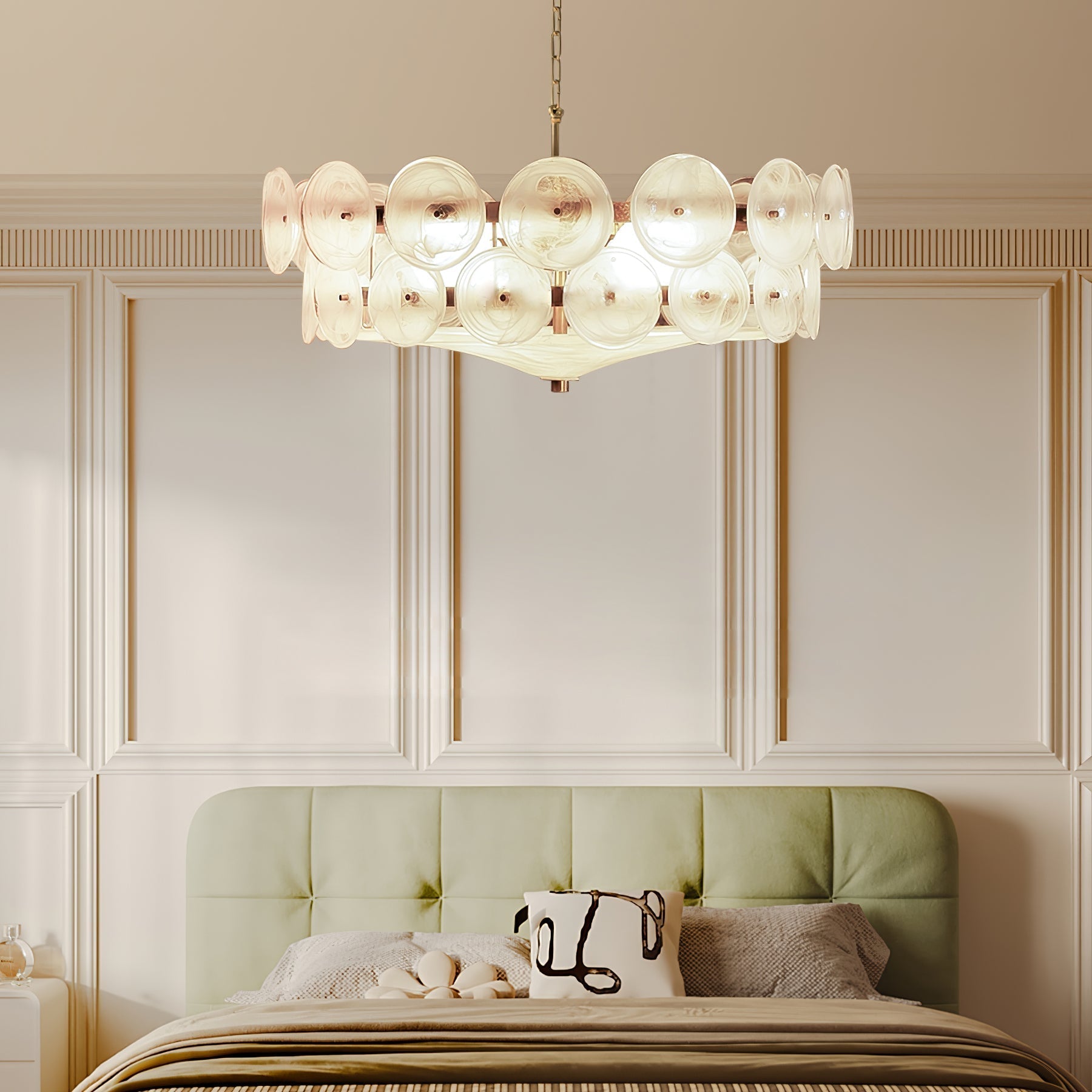 Aurora Chandelier Murano Glass Disc Vintage - Blowlighting