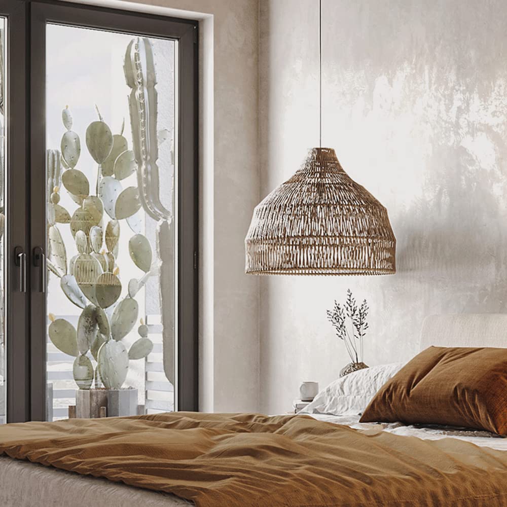 Ritta Suspension Luminaire Style Ancien Rotin Chambre à Coucher