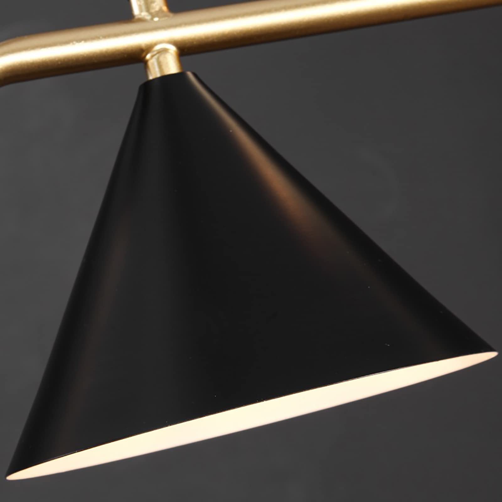 Ray Moderne LED Suspension Noir/Or Verre Salon/Chambre à Coucher