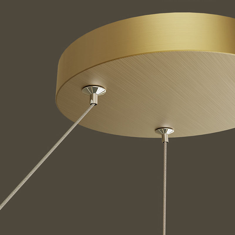 Arisha Suspension Cercle Courbé, Cuivre pur, Noir/Or, Salle à Manger/Chambre à Coucher