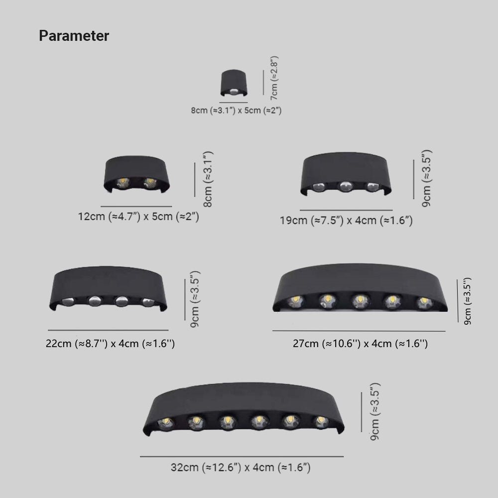 Ray Applique Murale Rectangulaire Moderne  Noir/Blanc, Corridor