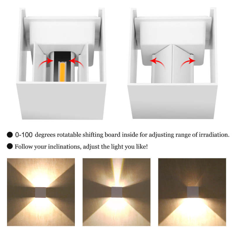Ray Applique Murale Carrrée Minimaliste  Intérieur/Extérieur