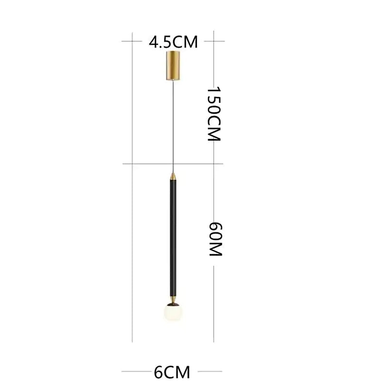 Arisha Suspension Cylindre Simple, Métal/Verre, Noir/Doré, Salon