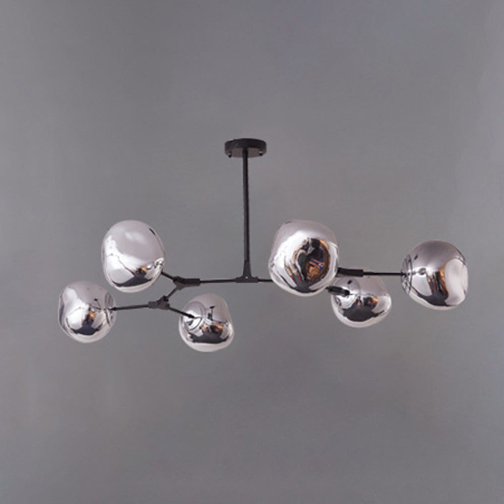 Valentina Suspension Globe Inhabituelle, Métal/Acrylique, Doré Rosé/Or/Chromé, Salon/Salle à Manger