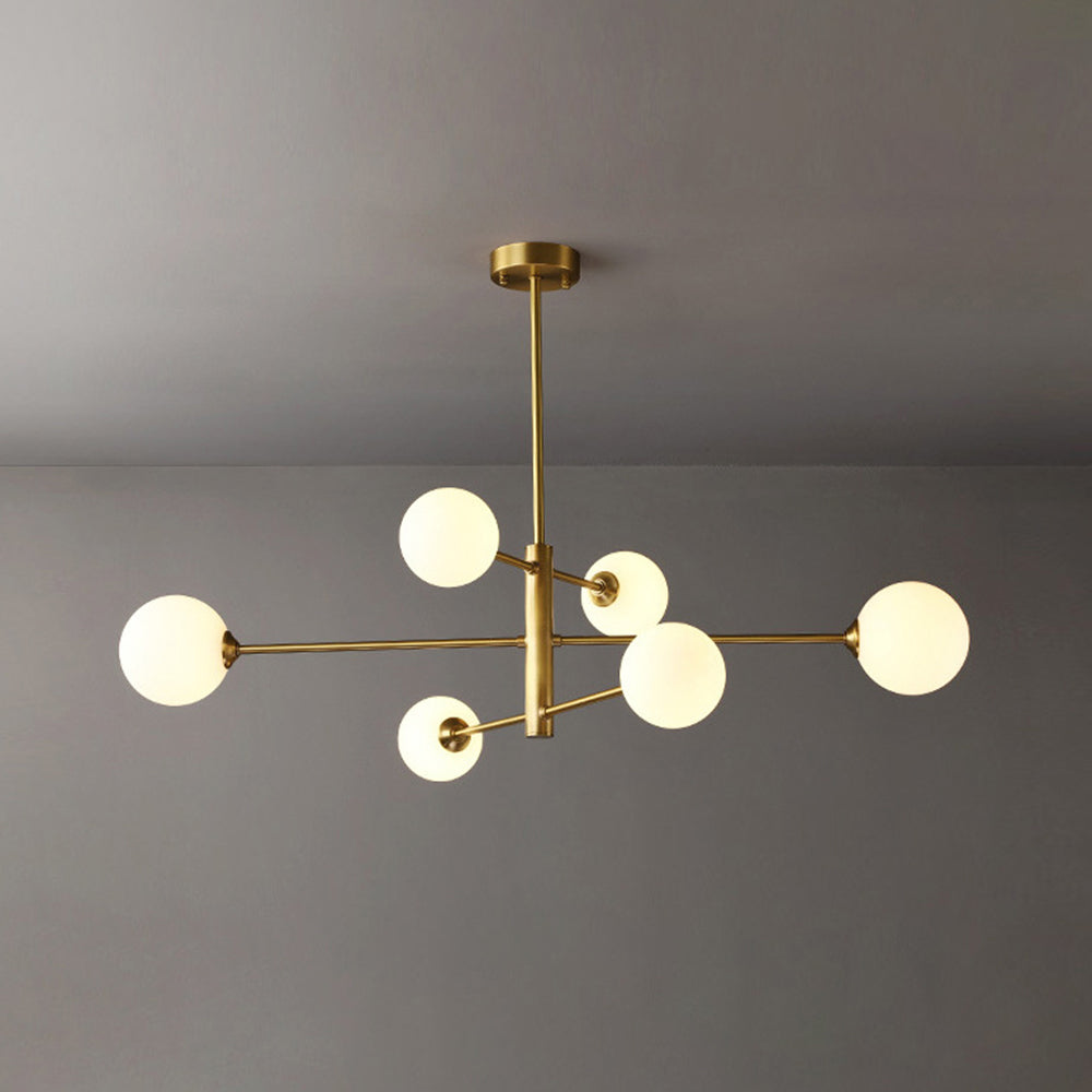 Valentina Lustre Bulle Moderne, Cuivre/Verre, Noir/Cuivre, Salon