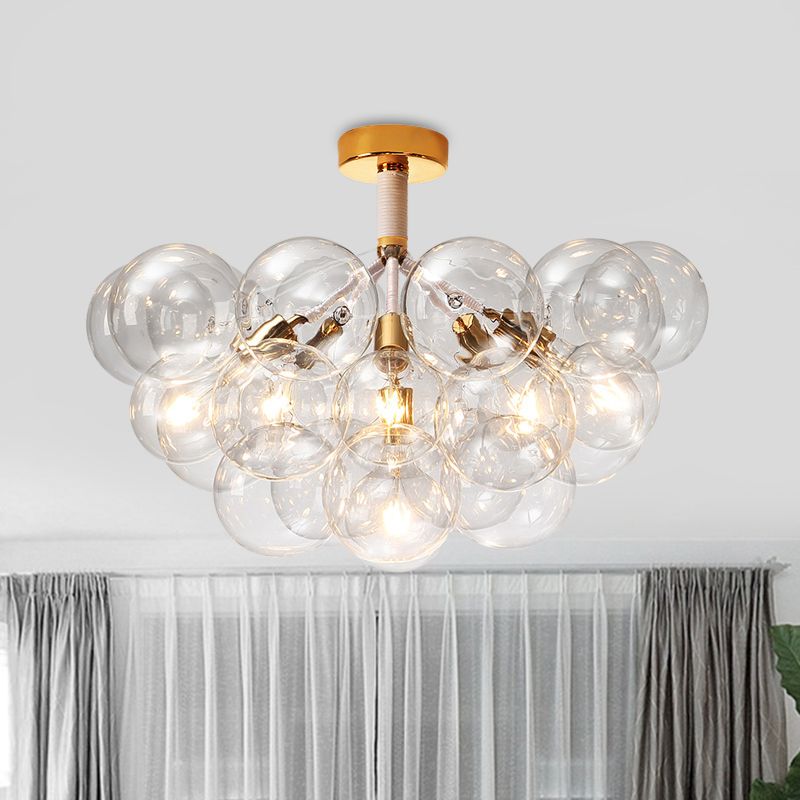 Valentina Moderne LED Plafonnier Doré/Chromé Verre Salle à manger