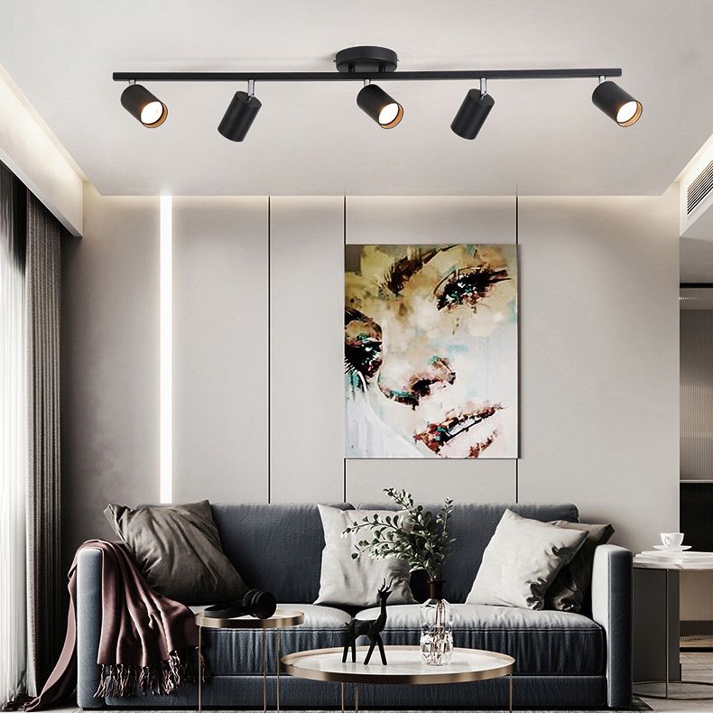 Arisha Moderne LED Plafonnier Blanc Noir Métal Salon Chambre à coucher