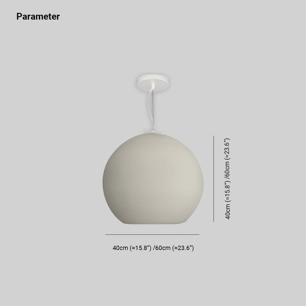 Avi Suspension Boule Minimaliste, Metal/Polystyrène, Blanc/Gris, Salon