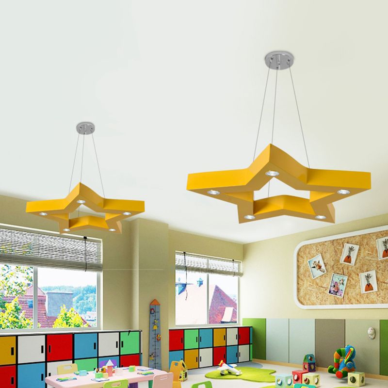 Aria Moderne LED Suspension Jaune Bleu Vert Métal Salle à Manger