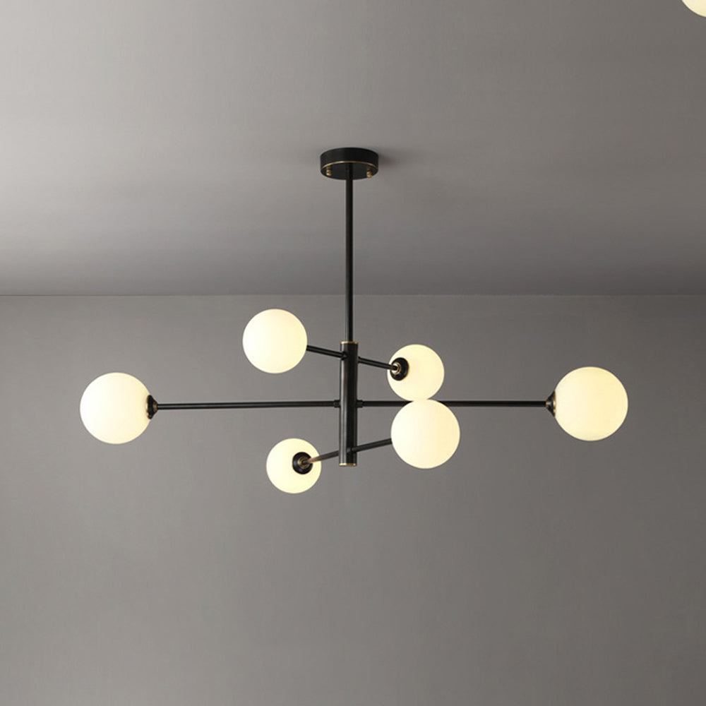 Valentina Lustre Bulle Moderne, Cuivre/Verre, Noir/Cuivre, Salon
