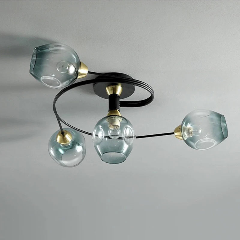 Valentina Plafonnier Fleur Vintage, Verre/Métal, Salon