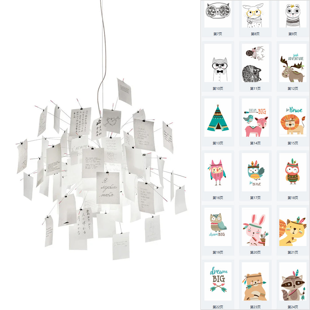 Ortheen Individual Creativity Paper Metal Chandelier - Lamp Copper