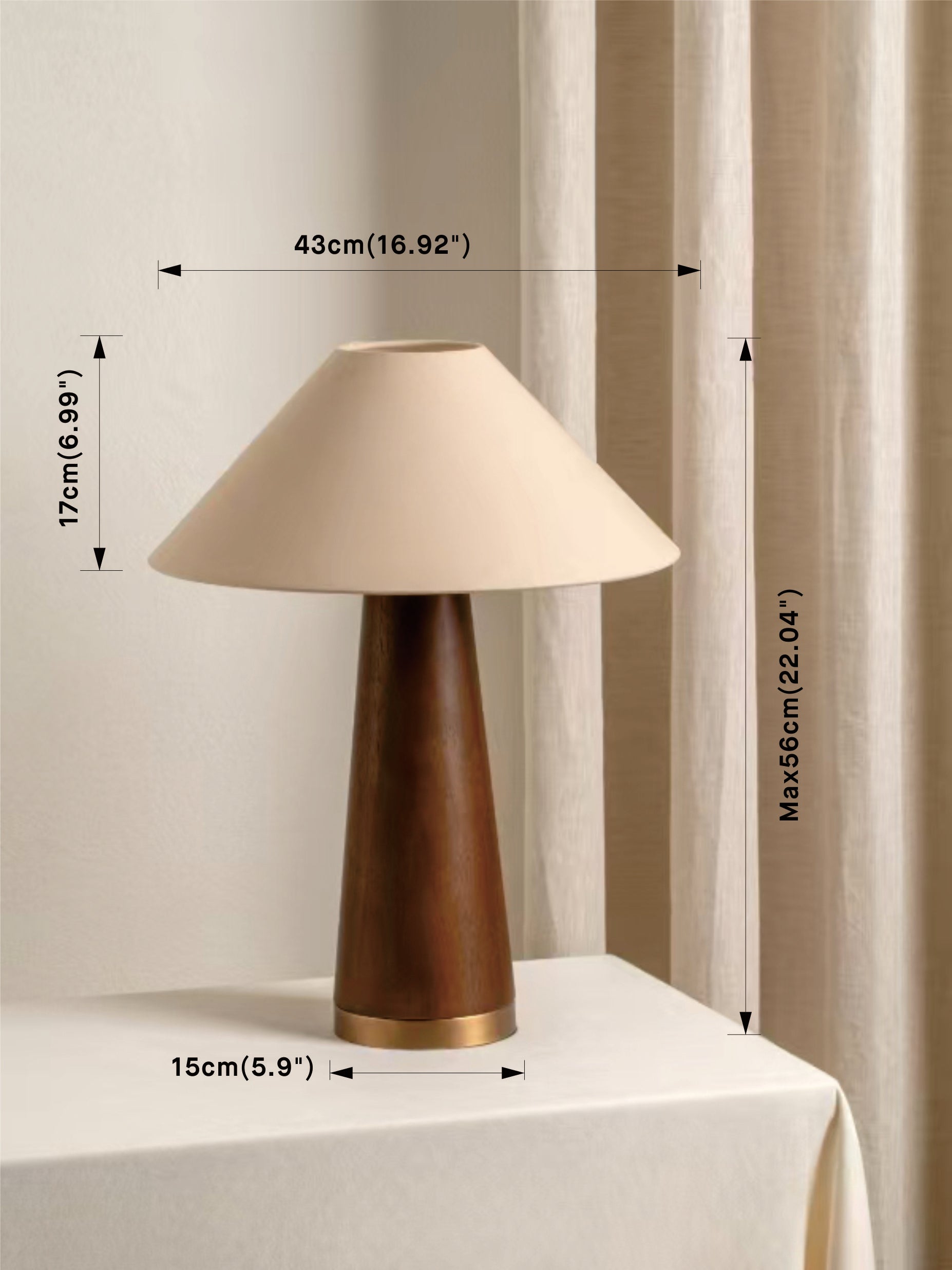 Kiley Lampe de Table Moderne en Bois