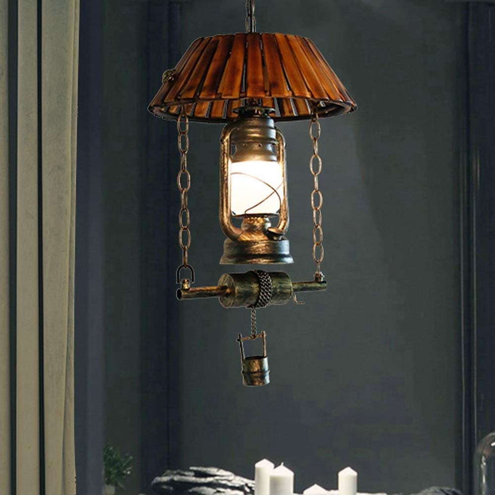 Silva Vintage LED Suspension Design Bambou Chambre À Coucher