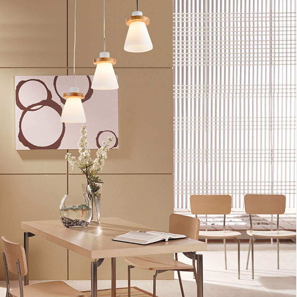 Valentina Minimalisme LED Suspension Bois Verre Chambre À Coucher/Salle À Manger