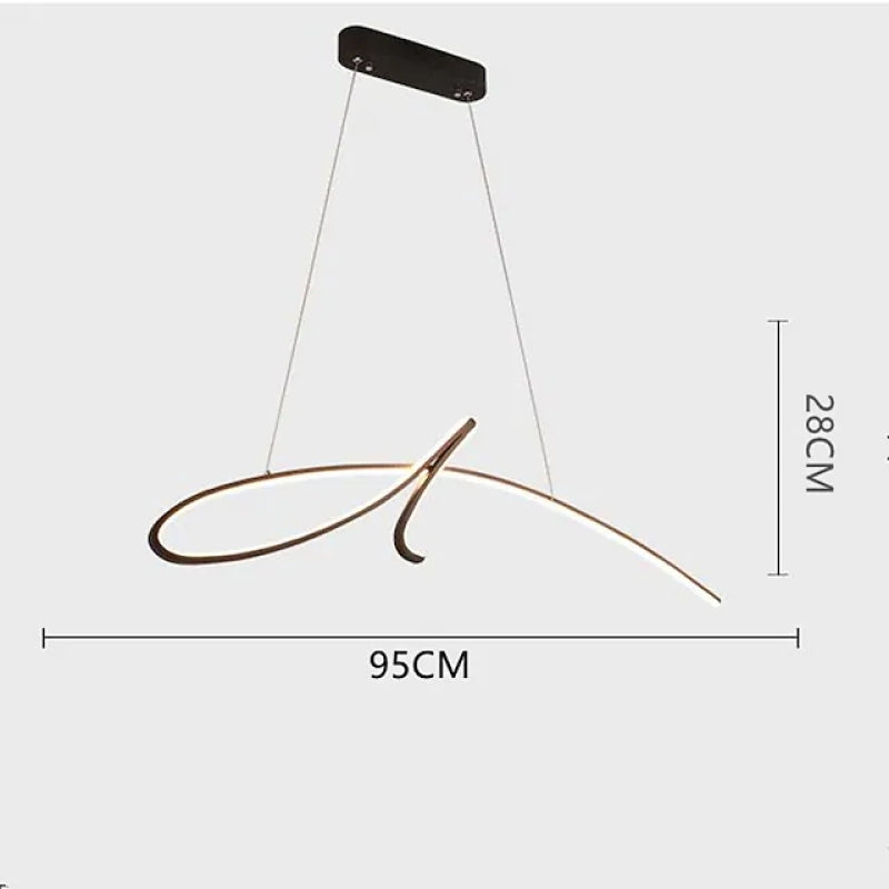 Arisha Suspension Linéaire Simple, Métal, Noir/Or, Salon