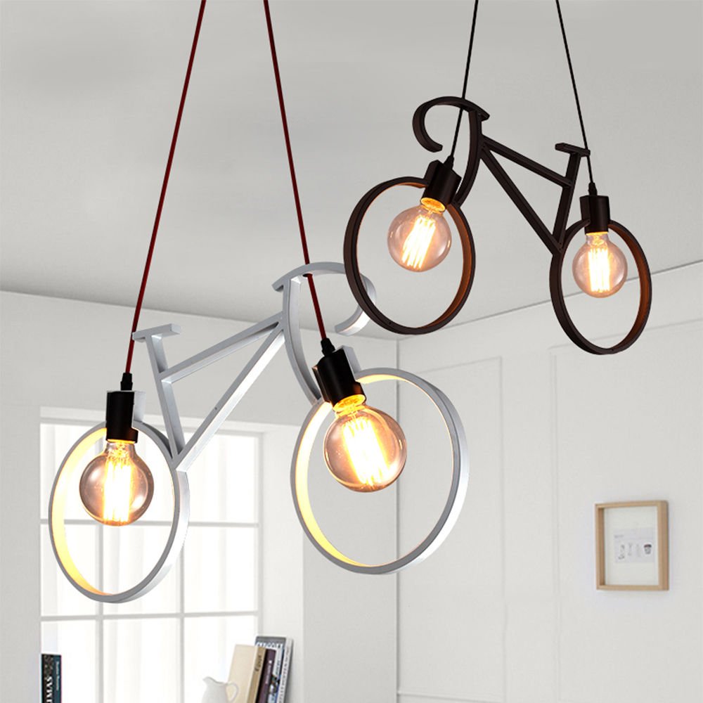 Mira Moderne Créatif Forme De Bicyclette LED Suspension Métal Salon