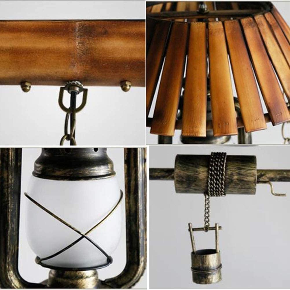 Silva Vintage LED Suspension Design Bambou Chambre À Coucher