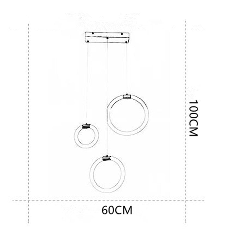 Valentina Luminaires Suspension LED Anneau Simple, Métal, Or, Salon