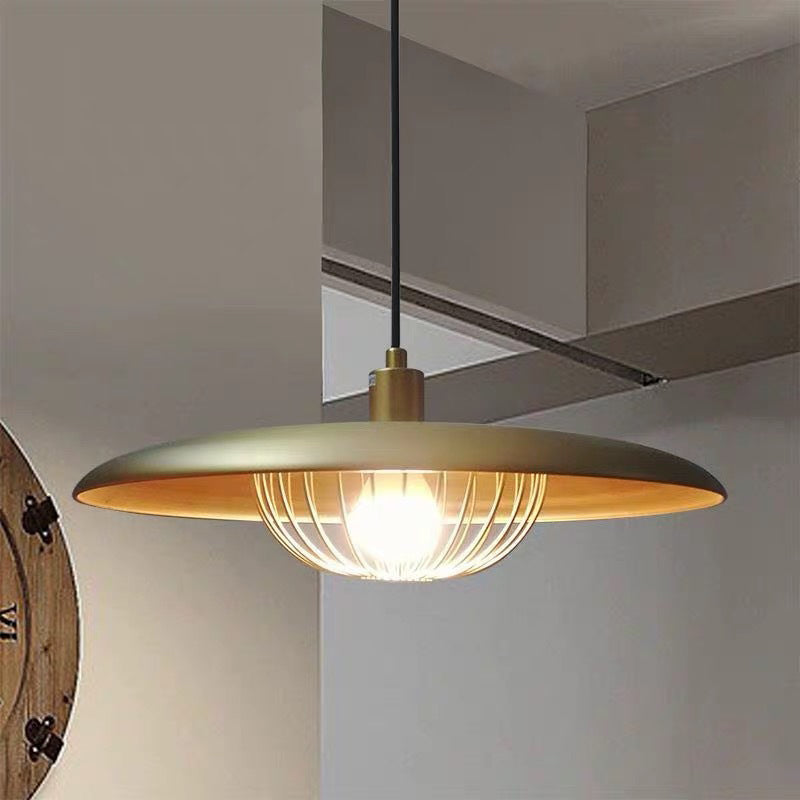 Arisha Suspension Ronde Moderne LED Luxe Métal, Or/Gris/Noir/Marron/Bois, Salon