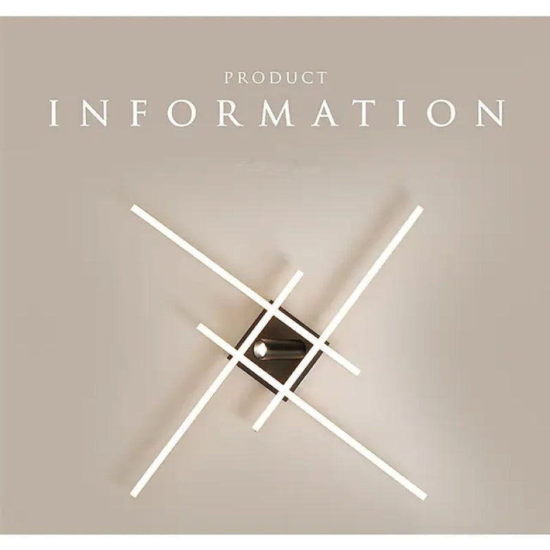 Ray Plafonnier Rectangulaire Moderne, Métal/Gel de Silice, Noir/Or, Bureau/Salon