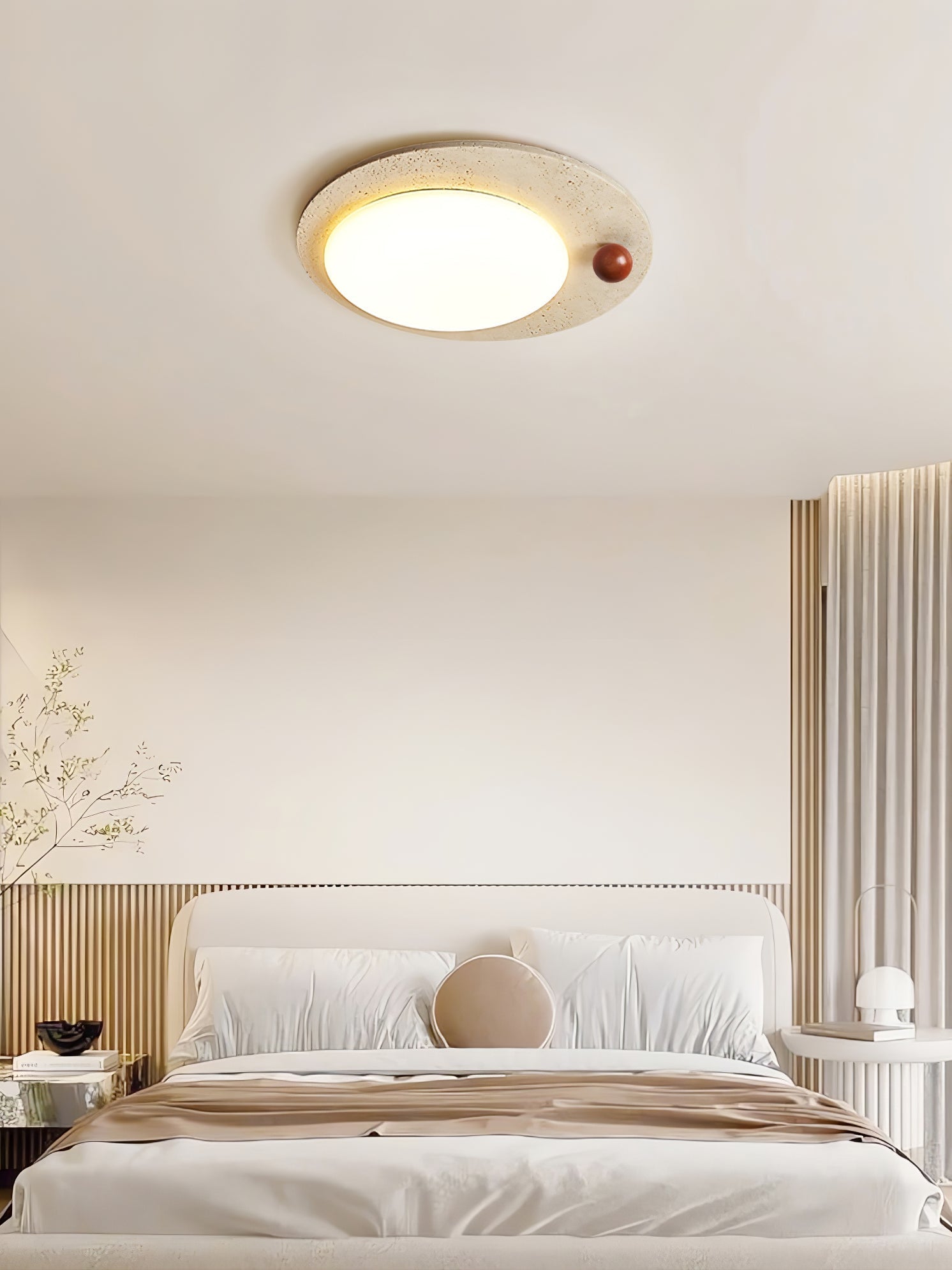 Circular Travertine Ceiling Light - Letslighting