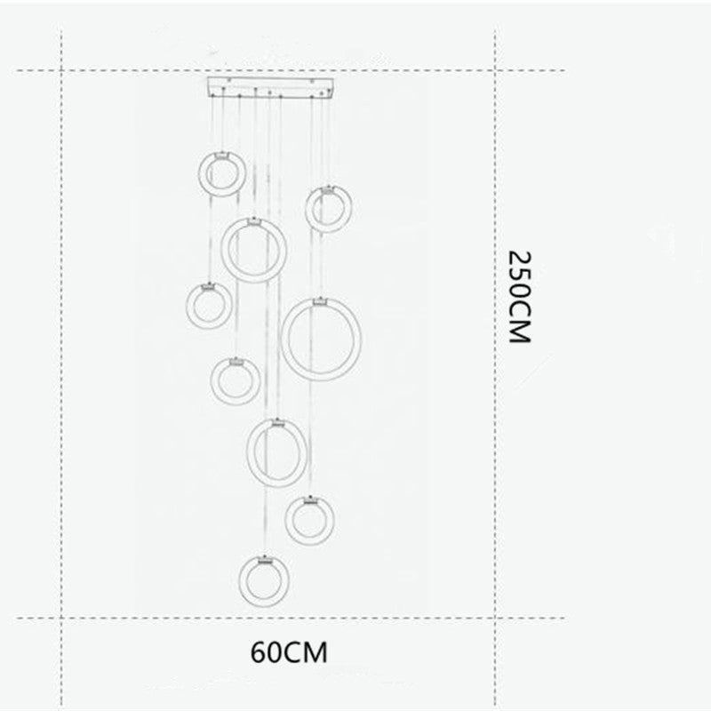 Valentina Luminaires Suspension LED Anneau Simple, Métal, Or, Salon