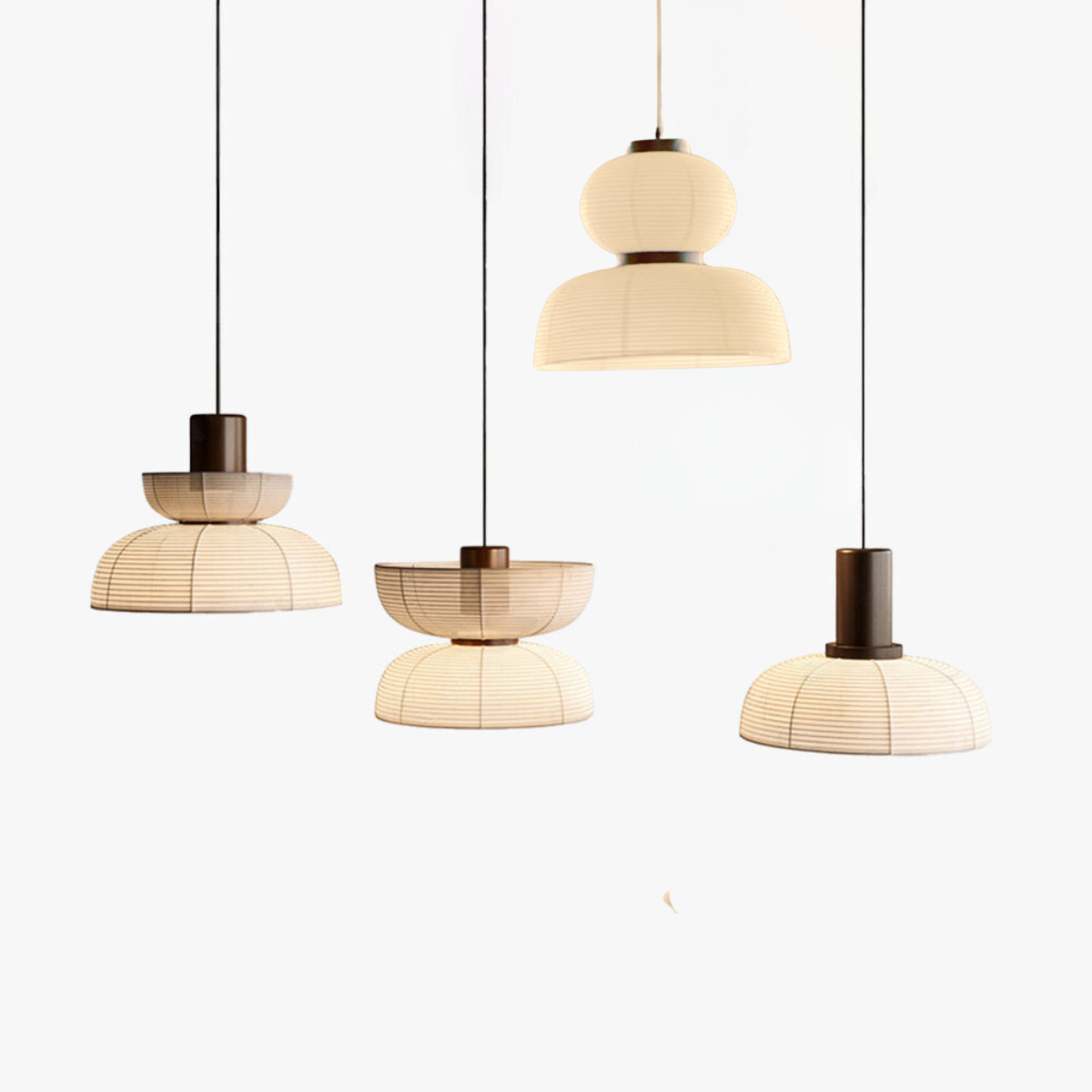 Ritta Suspension Bol Moderne, Metal/Tissu, Beige, Salon