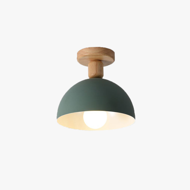 Muto Dôme Moderne LED Plafonnier Blanc/Gris Bois/Métal Salle d'étude