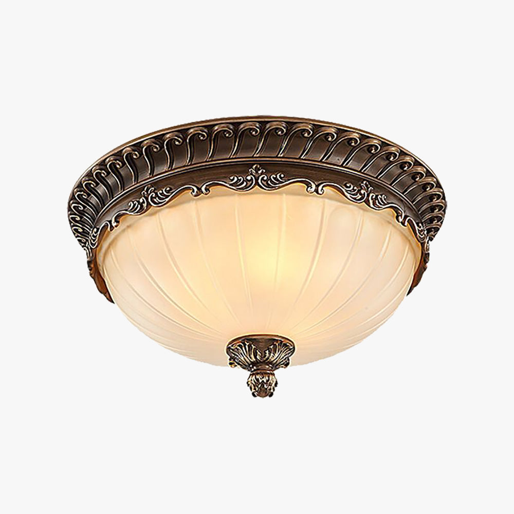 Arisha Retro LEDPlafonnier Beige Métal/Verre Salon Salle à manger