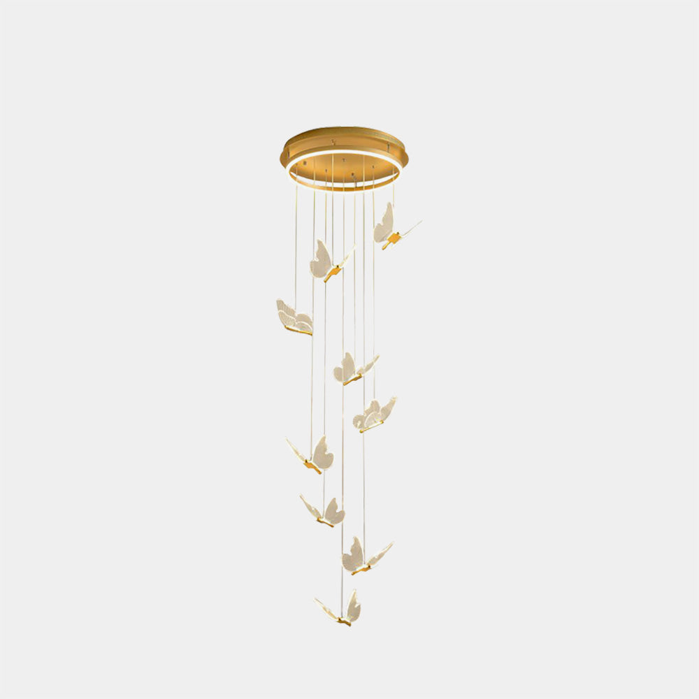 Olivia Moderne LED Suspension Doré Métal/Acrylique Salon Chambre à coucher