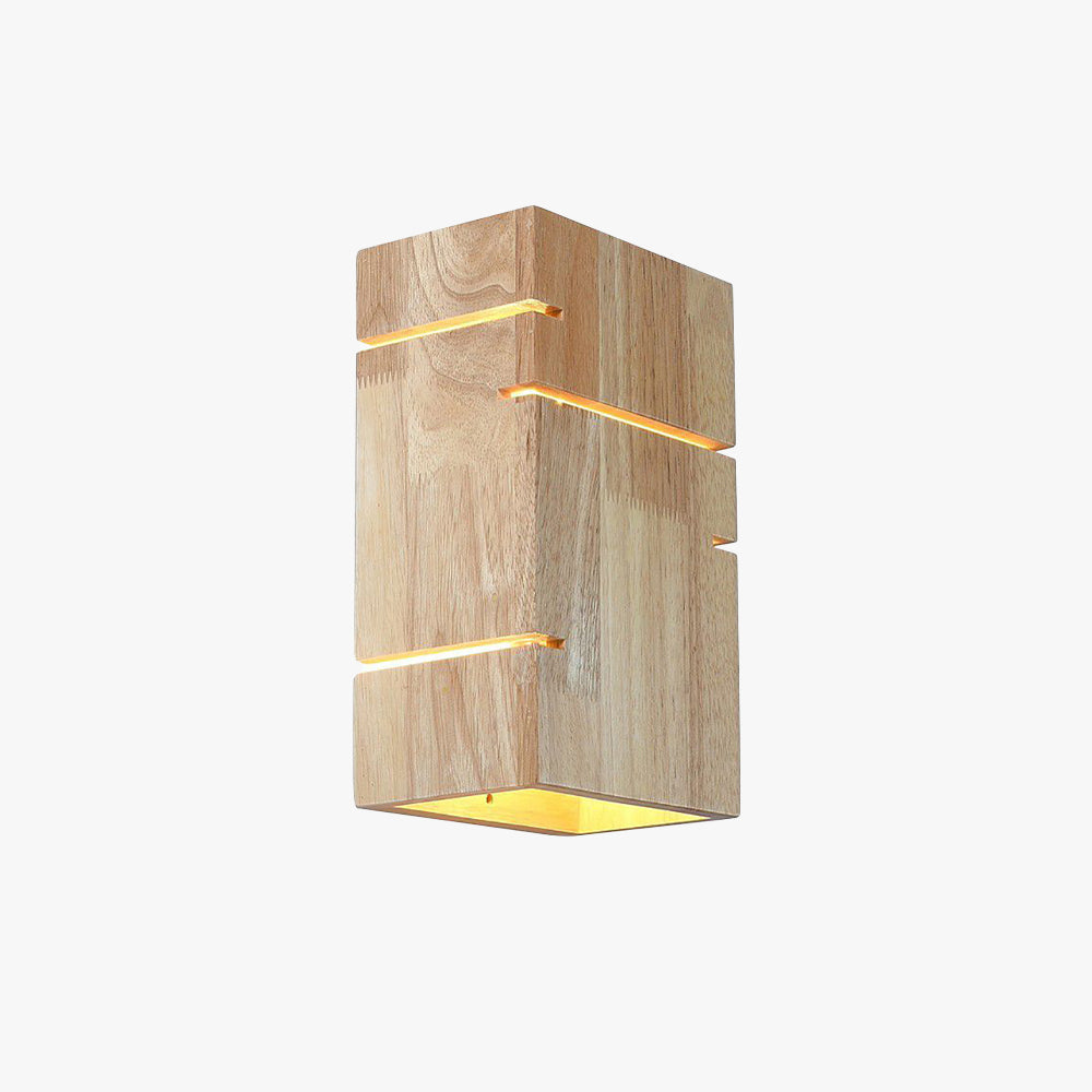 Muto Applique Murale Rectangulaire Moderne Simple LED Bois Brut Chambre à Coucher/Salon