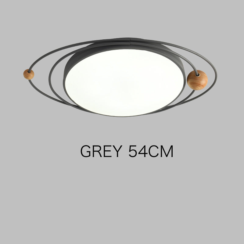Arisha Plafonnier Rond Moderne, Metal/Bois, Blanc/Noir/Gris/Vert/Bleu, Salon