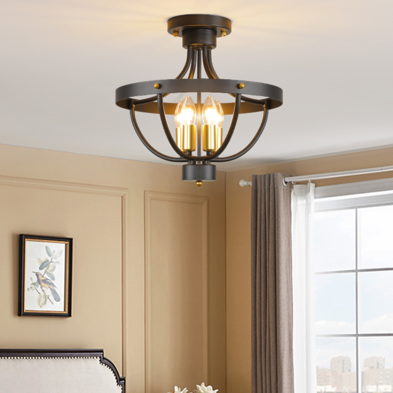 Silva Vintage LED Suspension Noir Métal Salon/Chambre à Coucher