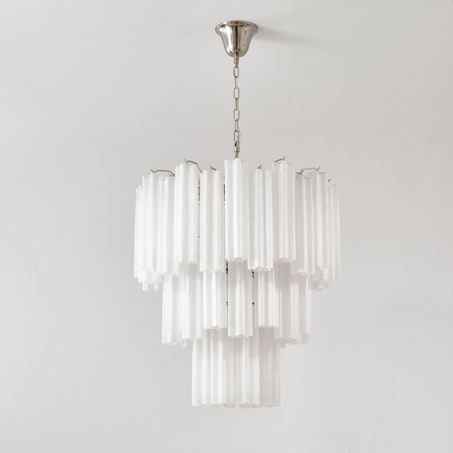 Aurora Chandelier Frosted Glass Tubes Layered Minimalist - Letslighting