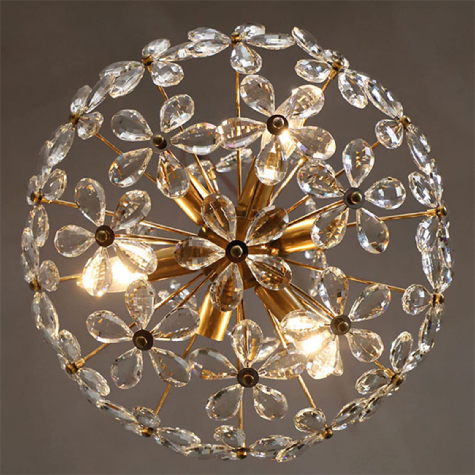 Ray Rétro Vintage Or Fleur Cristal Suspension Chambre À Coucher