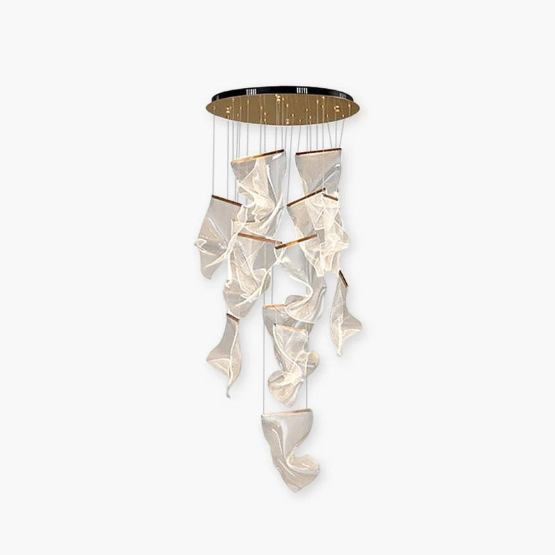 Kristy Suspension Carrée Contemporaine Métal/Acrylique Doré Salon/Escalier