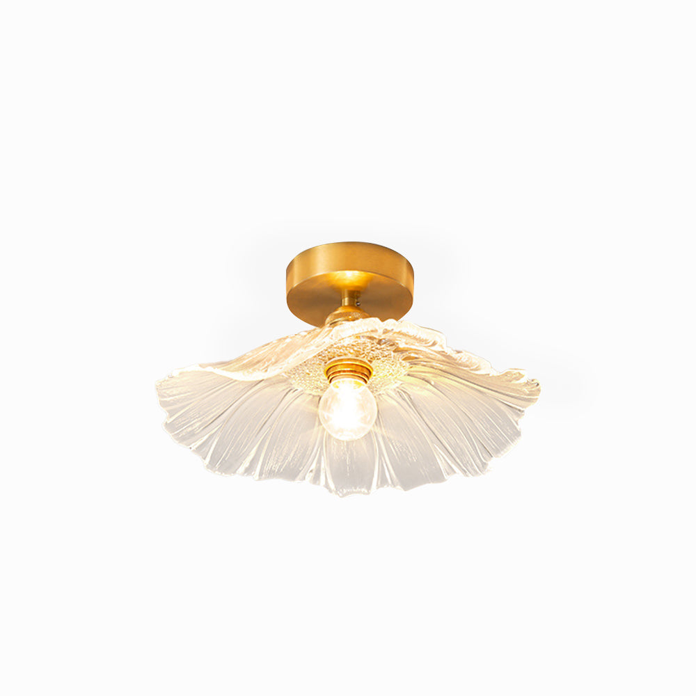 Arisha Suspension Dôme Vintage, Cuivre/Verre, Transparent/Vert, Chambre à Coucher/Salon