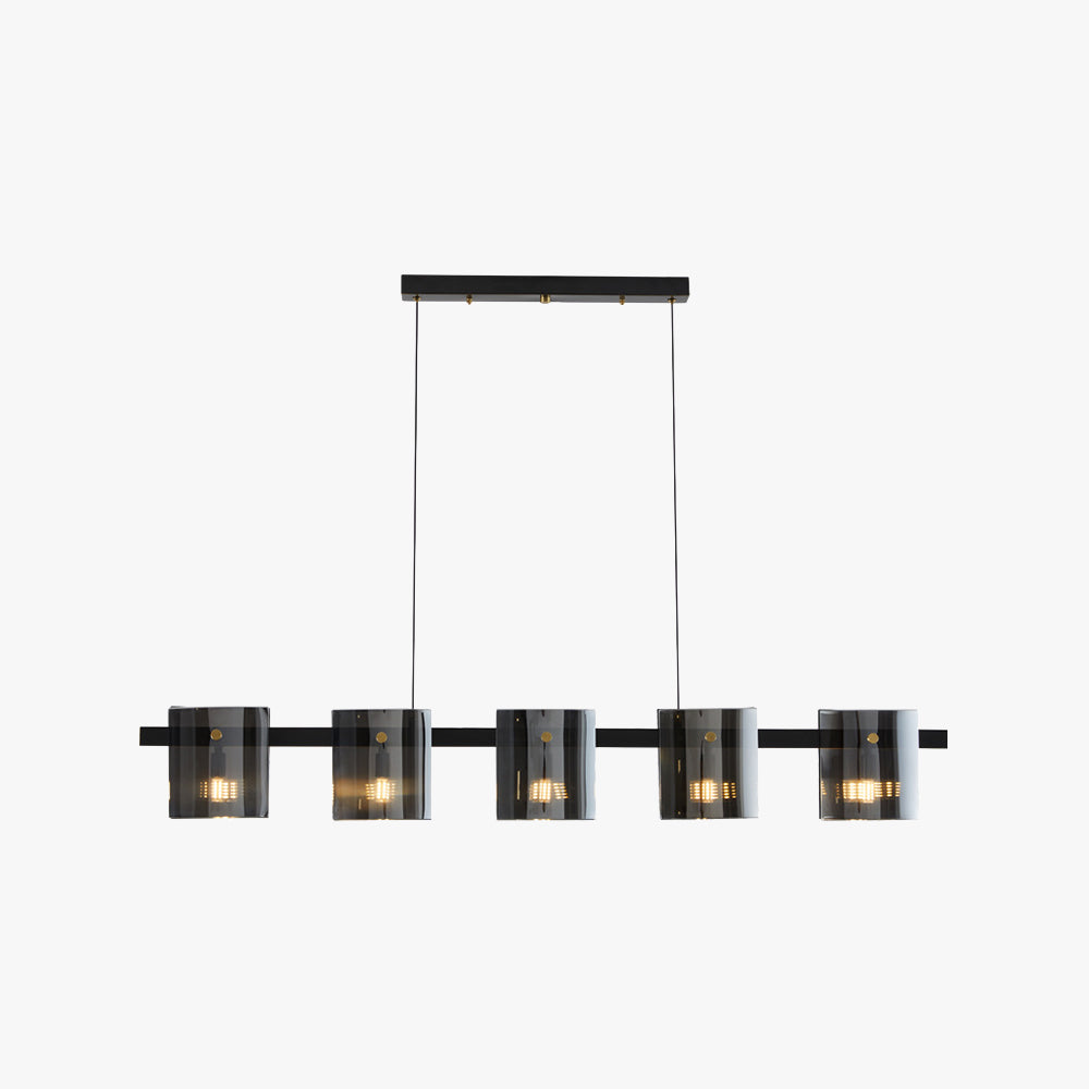 Arisha Suspension Cylindre Nordique, Cuivre/Verre, Noir/Or, Bar/Cuisine