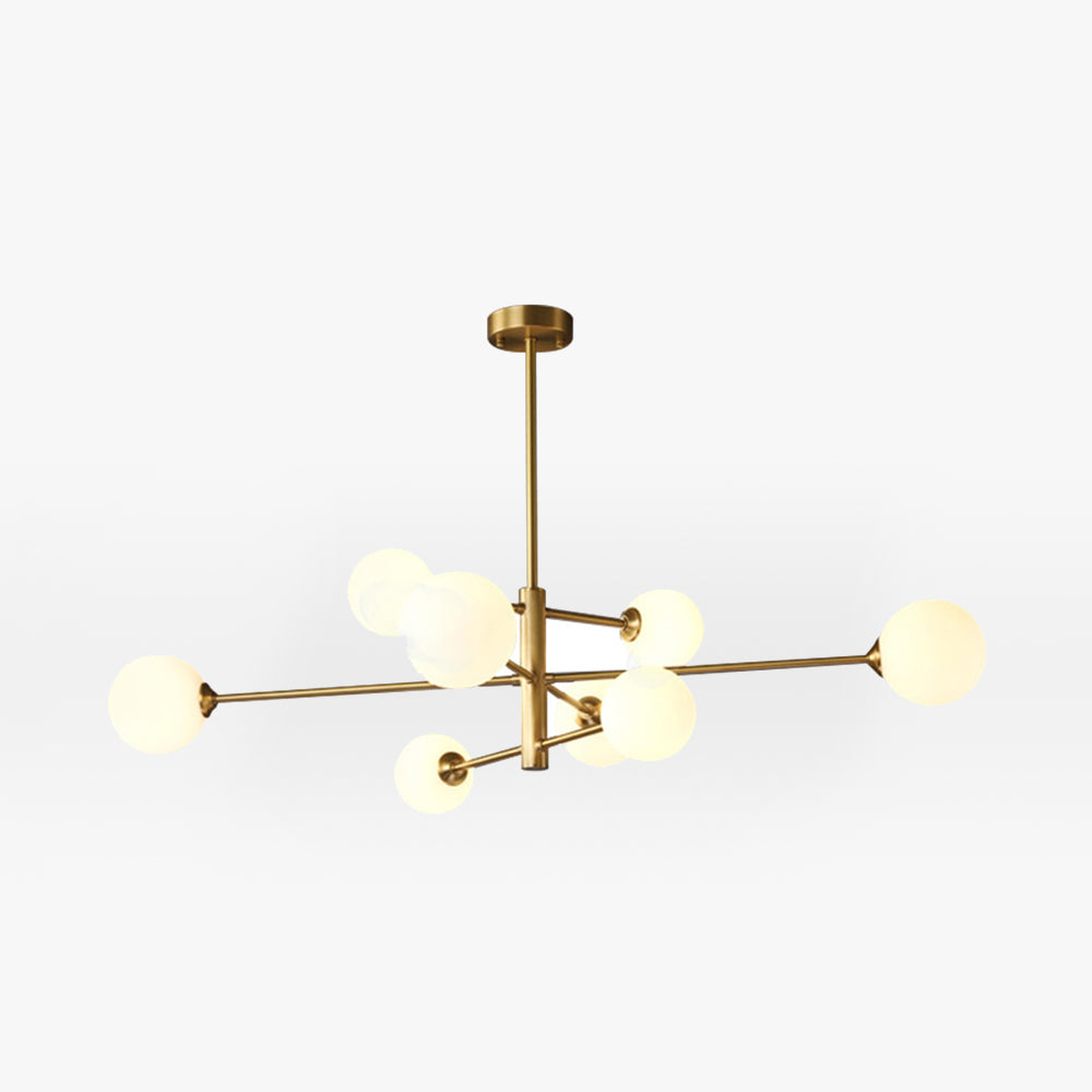 Valentina Lustre Bulle Moderne, Cuivre/Verre, Noir/Cuivre, Salon