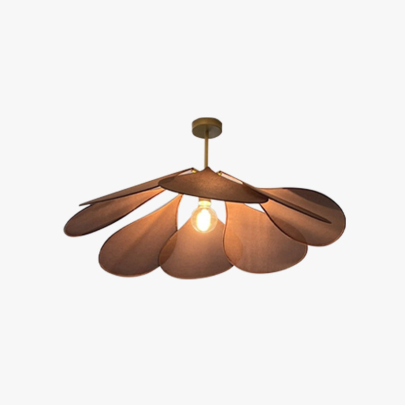 Ritta Suspension Petale Moderne, Metal/Tissu, Blanc/Marron, Salon