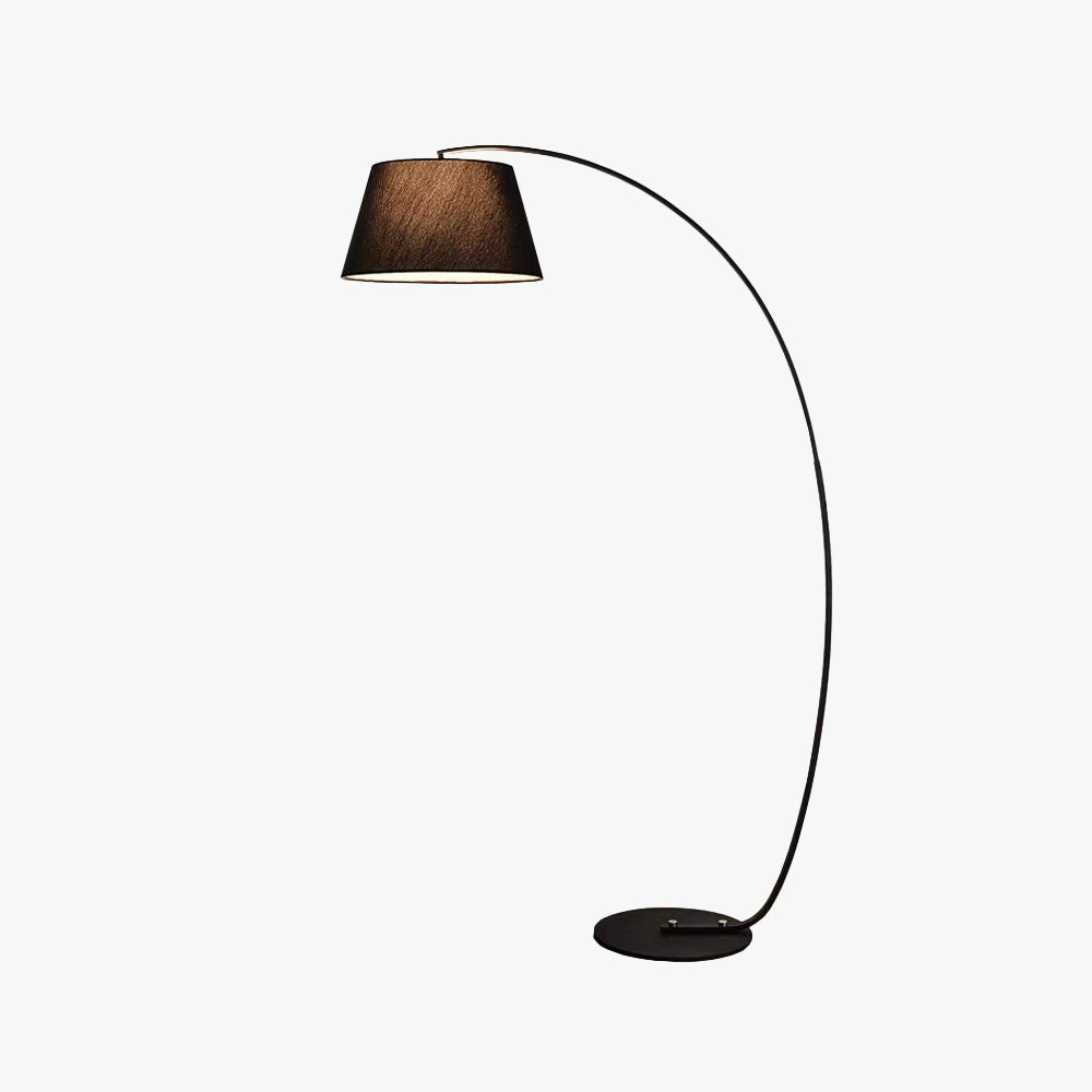 Mira Lampadaire Arche Moderne, Tissu/Métal, Noir, Salon/Chambre