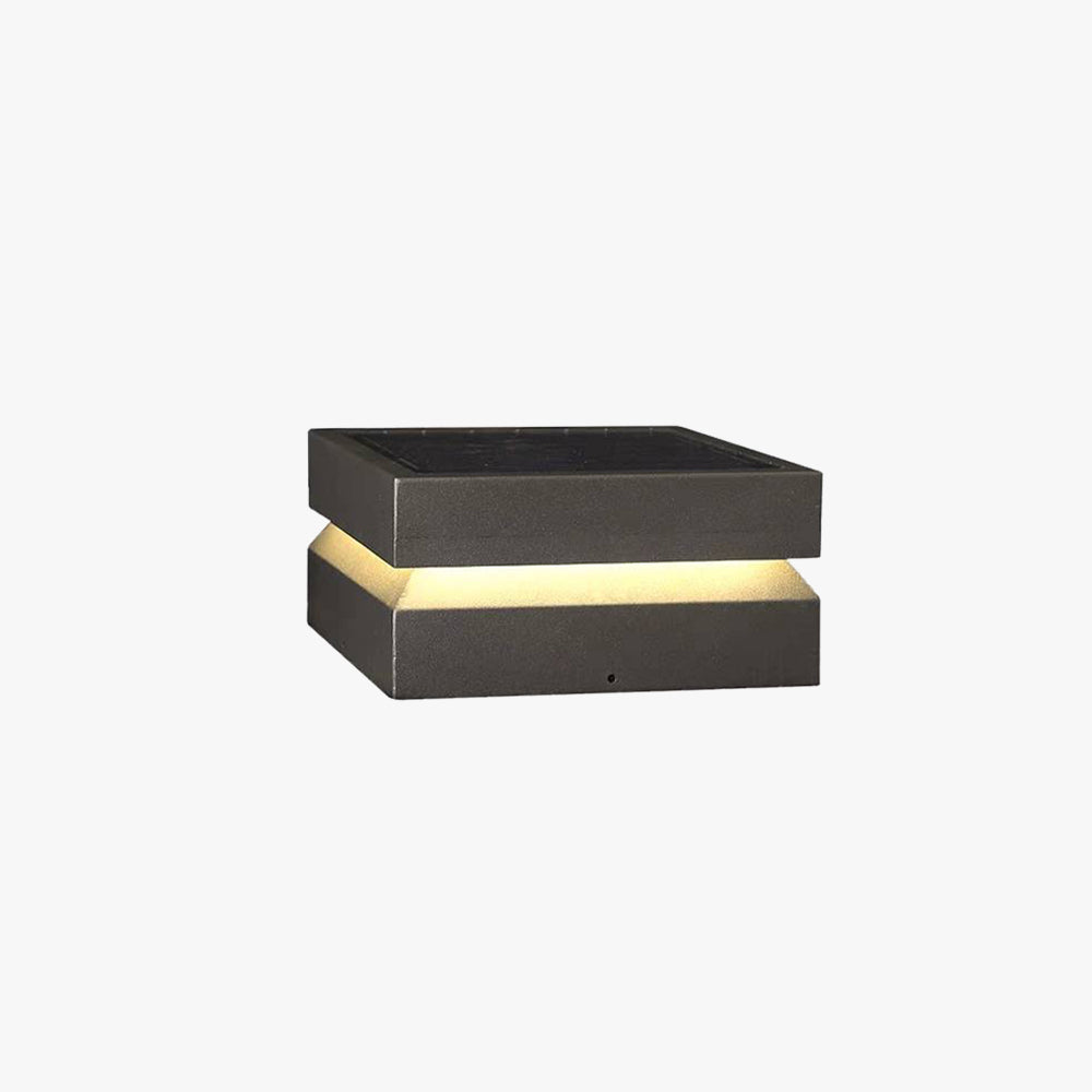Ray Lampe de Poteau Rectangulaire Moderne, Métal, Noir, Cour