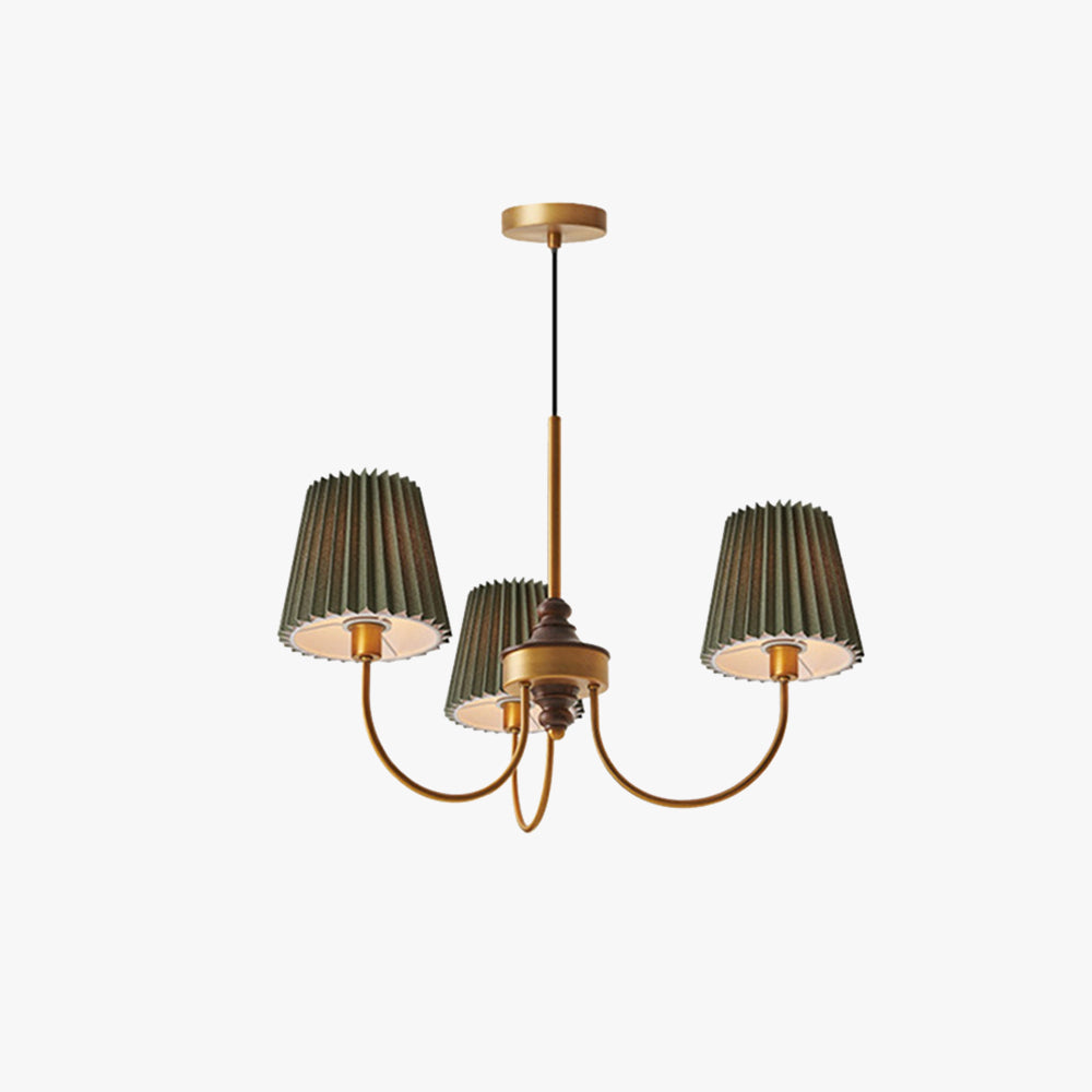 Silva Lustre Vintage, Métal/Tissu, Blanc/Vert, Salle à Manger/Salle à Séjour