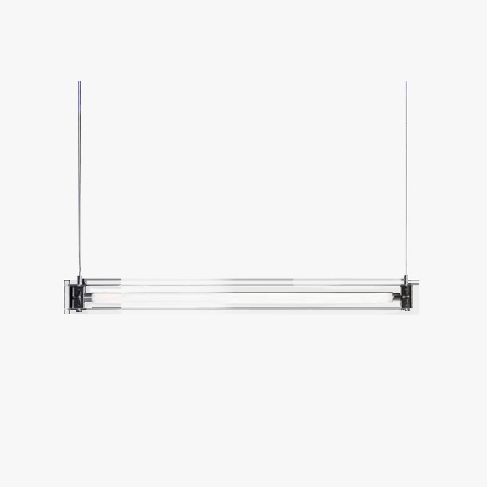 Ray Suspension Linéaire Classique, Métal/Verre, Blanc, Salle à Manger/Chevet
