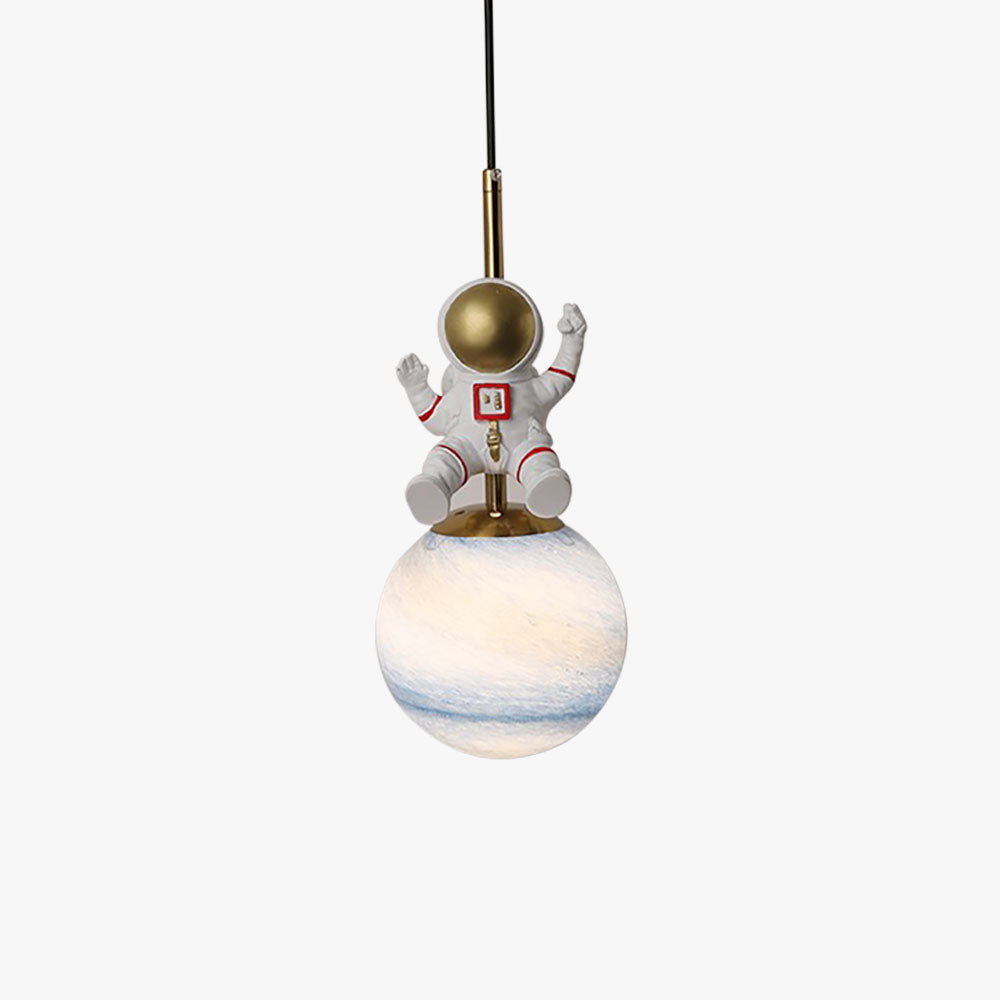Aria Suspesion Globe Moderne, Metal/Verre, Blanc/Bleu, Chambre