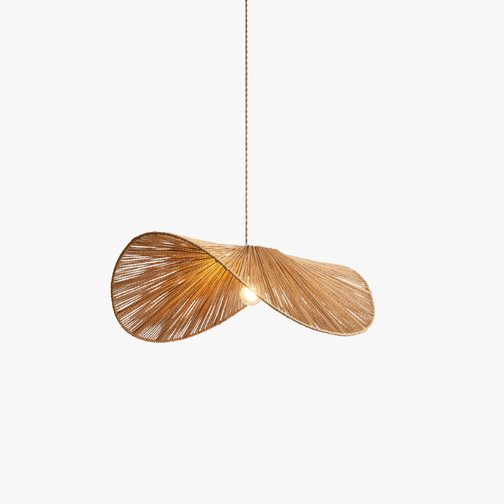 Ritta Twine Suspension Ronde Naturelle, Métal/Rotin, Marron/Beige, Cuisine/Bureau